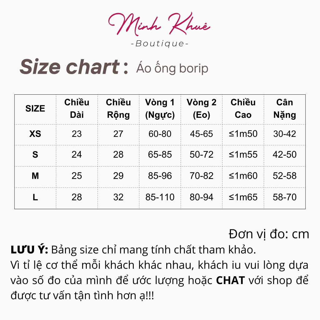 [Mở Bán] Áo Croptop Ống Ngắn Thun Borip CR36 Áo Quây Co Giãn 4 Chiều, Ôm Body, Mềm Mát Có Bigsize Minh Khuê Boutique