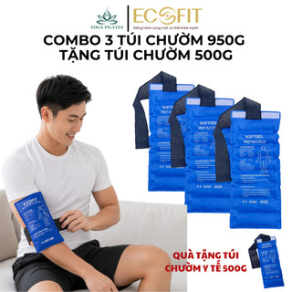 Combo 3 Túi Gel Chườm Nóng Lạnh 950G  Tặng Ngay 1 Túi Gel 500g, Hỗ Trợ Phục Hồi Sau Tập Luyện, Chấn Thương, Kèm Dây Đeo