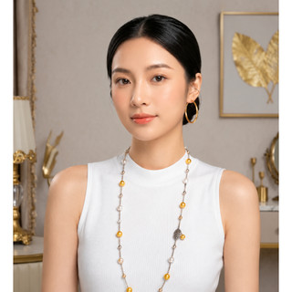 [N1111] Vòng Cổ Ngọc Trai Mặt Đá Lá Trẻ Trung Sang Trọng Phù Hợp Với Nhiều Dịp - DAISYN