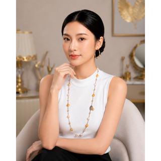 [N1111] Vòng Cổ Ngọc Trai Mặt Đá Lá Trẻ Trung Sang Trọng Phù Hợp Với Nhiều Dịp - DAISYN