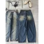 Quần Jeans Ống Cong Bigsize 55-90kg Premium Form Rộng Màu Wash Retro Cá Tính Đi Học Đi Chơi MS625