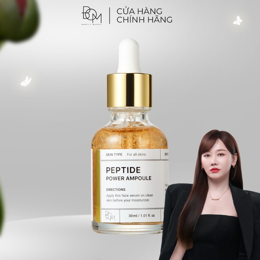 Tinh chất cải thiện độ đàn hồi da làm sáng da BOM Peptide Power Ampoule 30ml