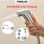 Bộ vòi xịt vệ sinh inox cao cấp,vòi xịt bồn cầu nhựa và inox đẹp, lực nước mạnh kèm dây và đế cài-TOOLIX
