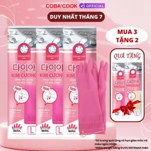 Bộ 3 Đôi Găng Tay Cao Su Kim Cương Có Móc Size L Hàn Quốc Thương Hiệu BEIGL