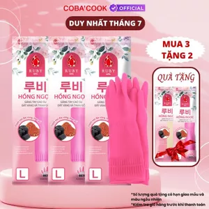 Bộ 3 Đôi Găng Tay Cao Su Ruby Thương Hiệu Hàn Quốc BEIGL Kháng Khuẩn Cao Cấp