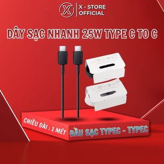 Cáp sạc cho Samsung S24 S23 Note 20, dây sạc nhanh 25W Type C to C, cáp sạc cho A73 A54 Z Flip, Z Fold 5 an toàn DSSSN10