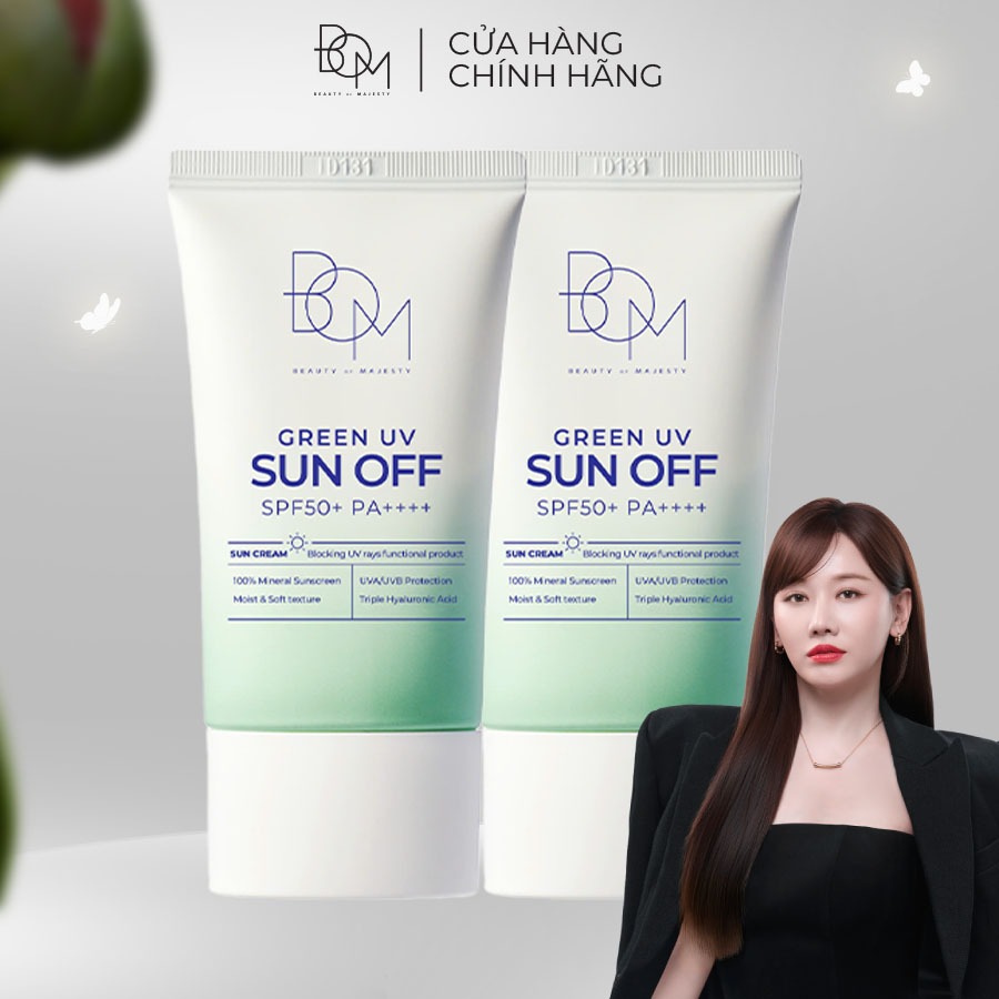 Bộ Đôi 2 Chai Kem Chống Nắng BOM Green UV SUN OFF (SPF50+,PA++++) 50ml