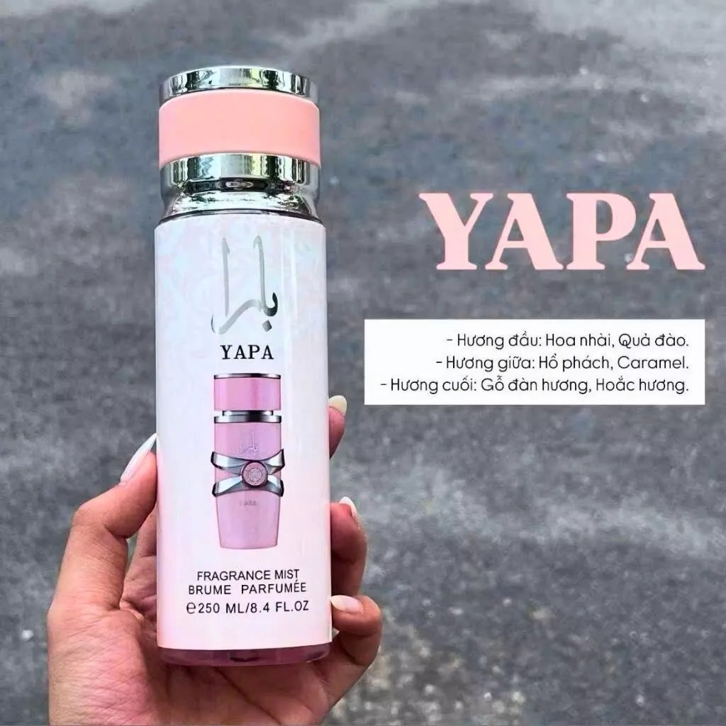 Combo body mist YAPA nước hoa nữ mùi phấn cao cấp Nữ tính, thanh lịch, Ấm áp