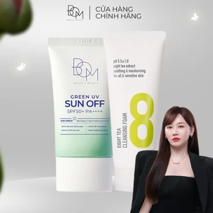 Combo Sữa Rửa Mặt 8 Loại Trà và Kem Chống Nắng Green UV SPF50+/PA++++ BOM Eight Tea 150ml & 50ml