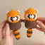 Móc Khoá Len Nhung Gấu Trúc Đỏ Red Panda Đuôi Dài Cáo Cam Handmade Màu Pastel Quà Tặng Dễ Thương Độc Đáo