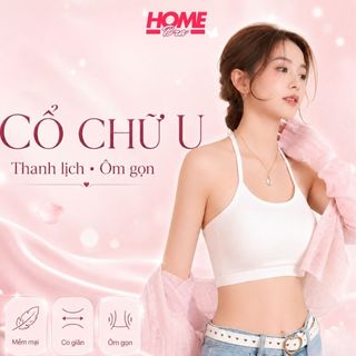 Áo bra nữ cotton mút đệm mỏng đi biển màu xinh cổ yếm cột dây hở lưng gợi cảm sexy HOMEBRA B8703