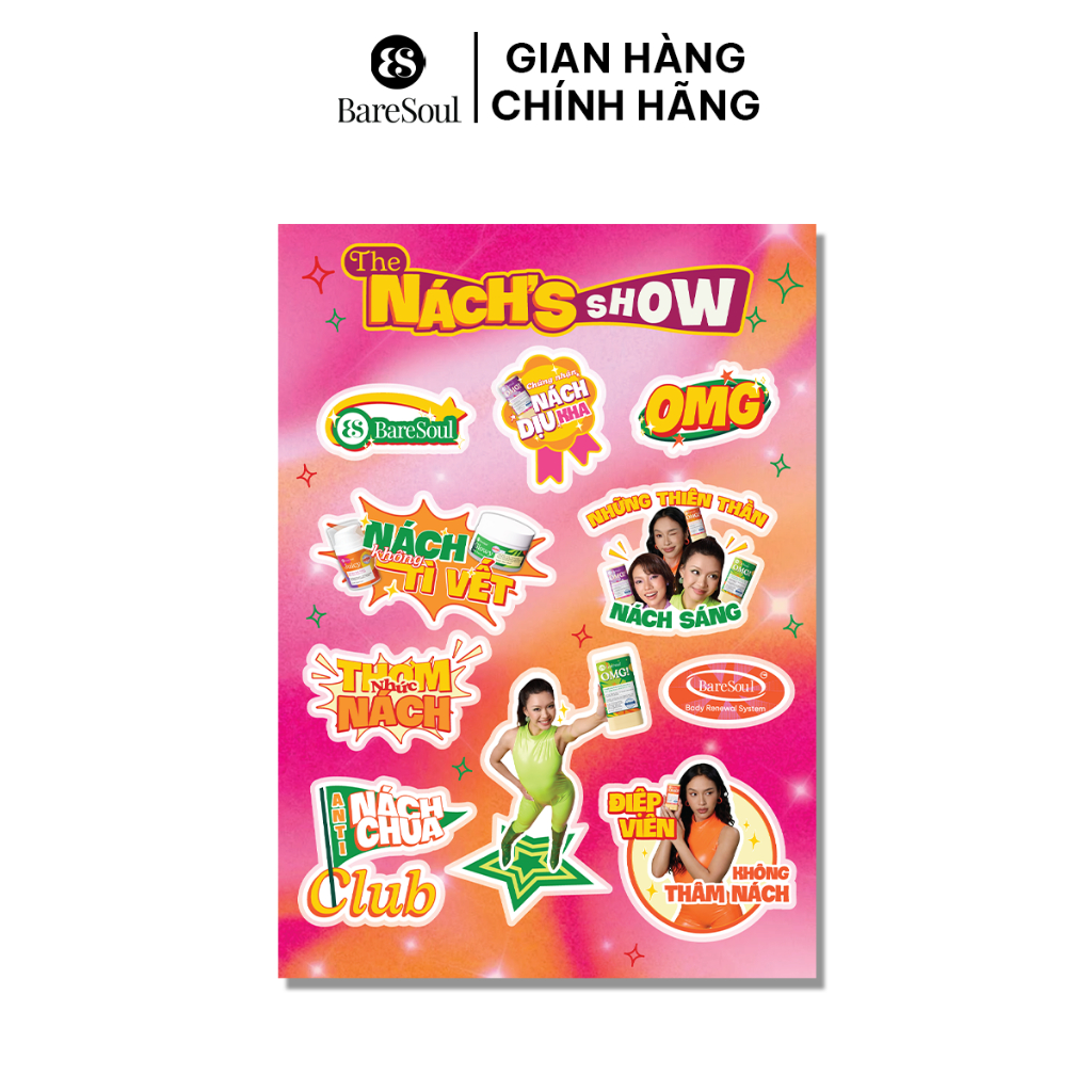 Sticker, hình dán The NÁCH'S SHOW dễ thương, cá tính