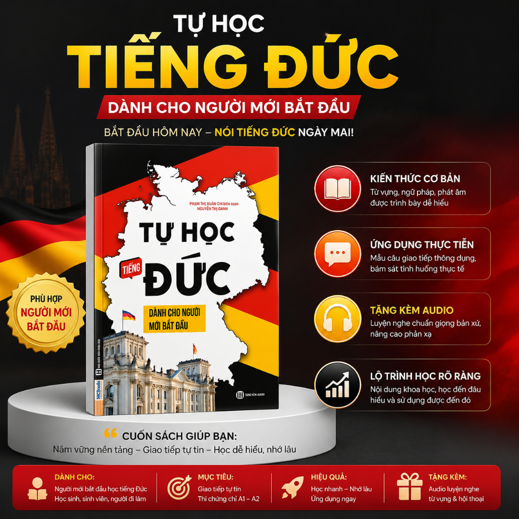 Sách - Tự Học Tiếng Đức Cho Người Mới Bắt Đầu - MCBooks