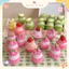 Móc Khoá Len Nhung Bánh Cup Cake Cherry Dâu Xanh Lá Hồng Handmade Màu Pastel Quà Tặng Dễ Thương Độc Đáo