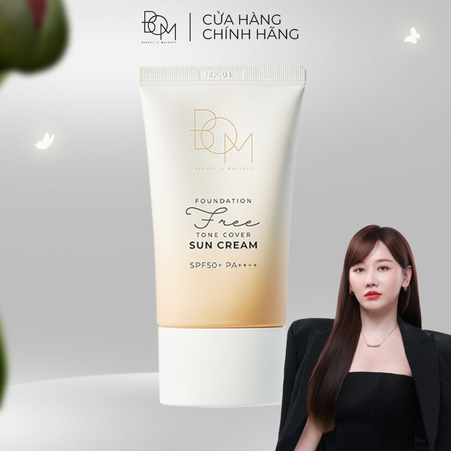 Kem chống nắng che khuyết điểm BOM Foundation Free Tone Cover Sun Cream - 50G