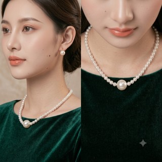 [ DAISYN ] N525 Choker , dây chuyền mang áo dài , dây chuyền cưới hạt Ngọc hạt trai 1 sợi hạt 6- 16mm sang trọng cho nữ