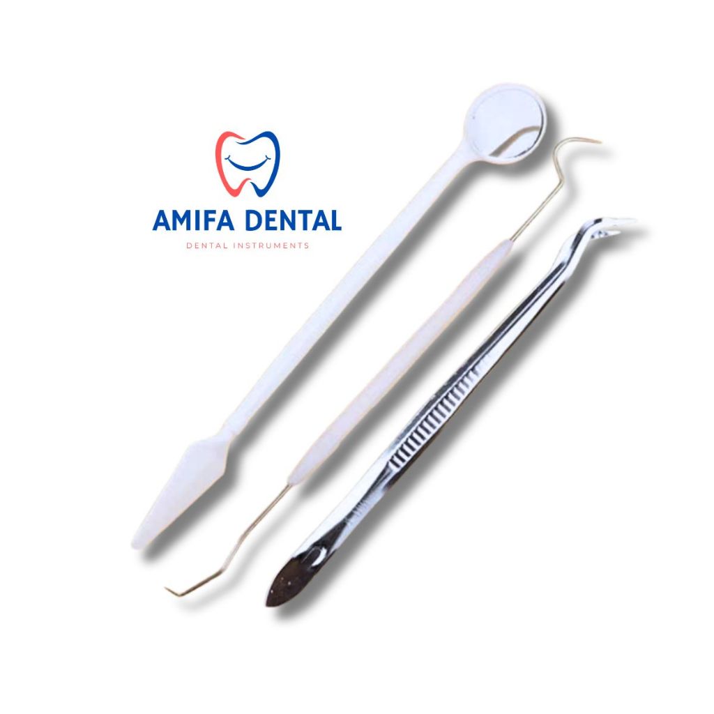 Bộ Khám Nha Khoa 3 Chi Tiết Dùng Một Lần Tiện Dụng, Gương Nha Khoa, Nhíp Nha Khoa, Cây Thám Trâm