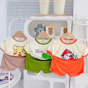 Đồ bộ bé trai từ 6 - 16kg vải thun lạnh mềm mát, thoáng khí, co giãn tốt mã ms75