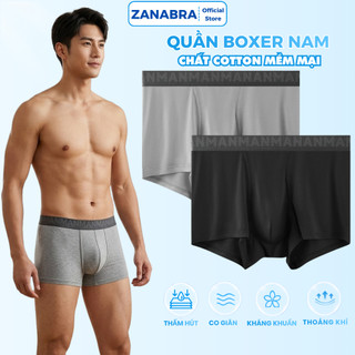 Quần lót nam sip đùi kháng khuẩn cao cấp dáng boxer vải cotton thun co giãn 4 chiều ZANABRA N3999
