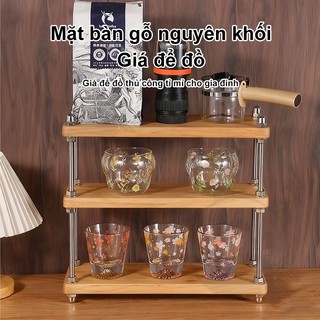 Kệ để đồ để bàn đa năng 2/3 tầng kệ gỗ trang trí nhà bếp bàn học bàn trang điểm nhỏ gọn đẹp