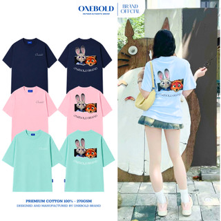 Áo Thun Oversize "HABBIT AND FOX" Brand ONEBOLD Cotton 270gsm, Áo Phông Form Rộng Nam Nữ - OB10