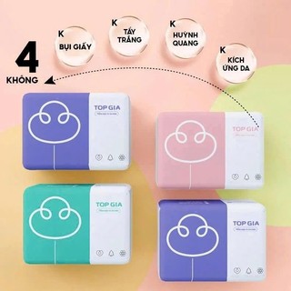 (COMBO QUÀ) Thùng 20 gói giấy ăn rút Topgia 3 màu cao cấp 4 lớp, mềm mịn