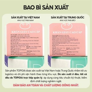 (COMBO QUÀ) Thùng 20 gói giấy ăn rút Topgia 3 màu cao cấp 4 lớp, mềm mịn