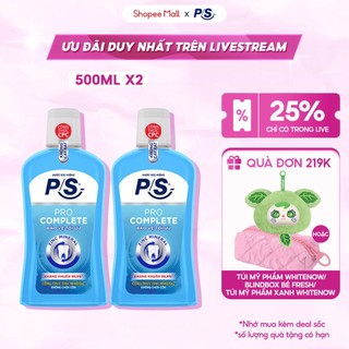 [LIVE] Bộ 2 Nước súc miệng P/S Active Defense 500ml giúp kháng khuẩn 99.9% chỉ sau 30 giây