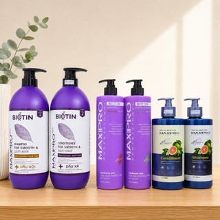 (auth) Cặp Dầu Gội Xả BIOTIN MAXIPRO Phục Hồi Hư Tổn Ngăn Tóc Gãy Rụng