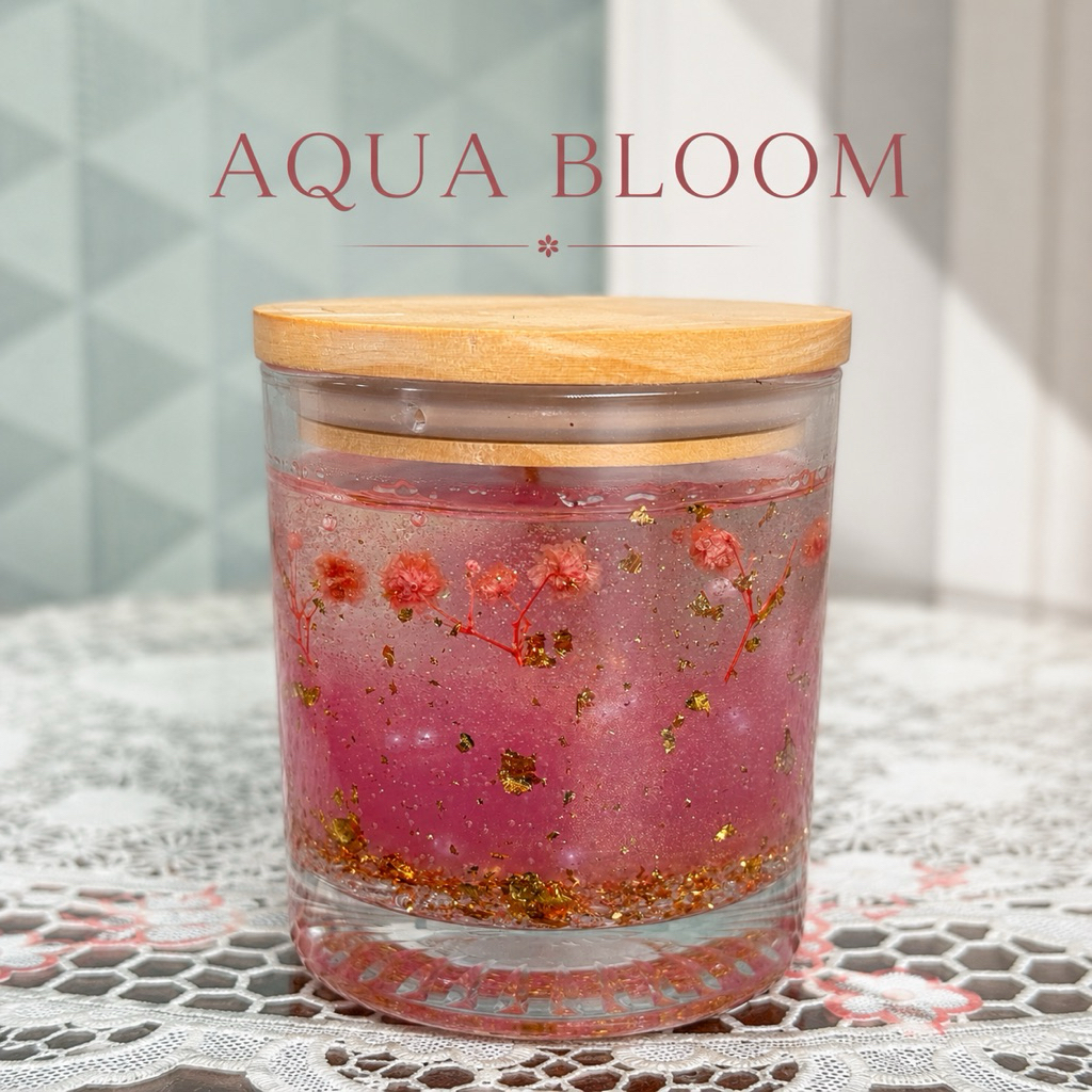 AQUA BLOOM Mộc An | Nến thơm trong suốt decor, nắp gỗ, thư giãn