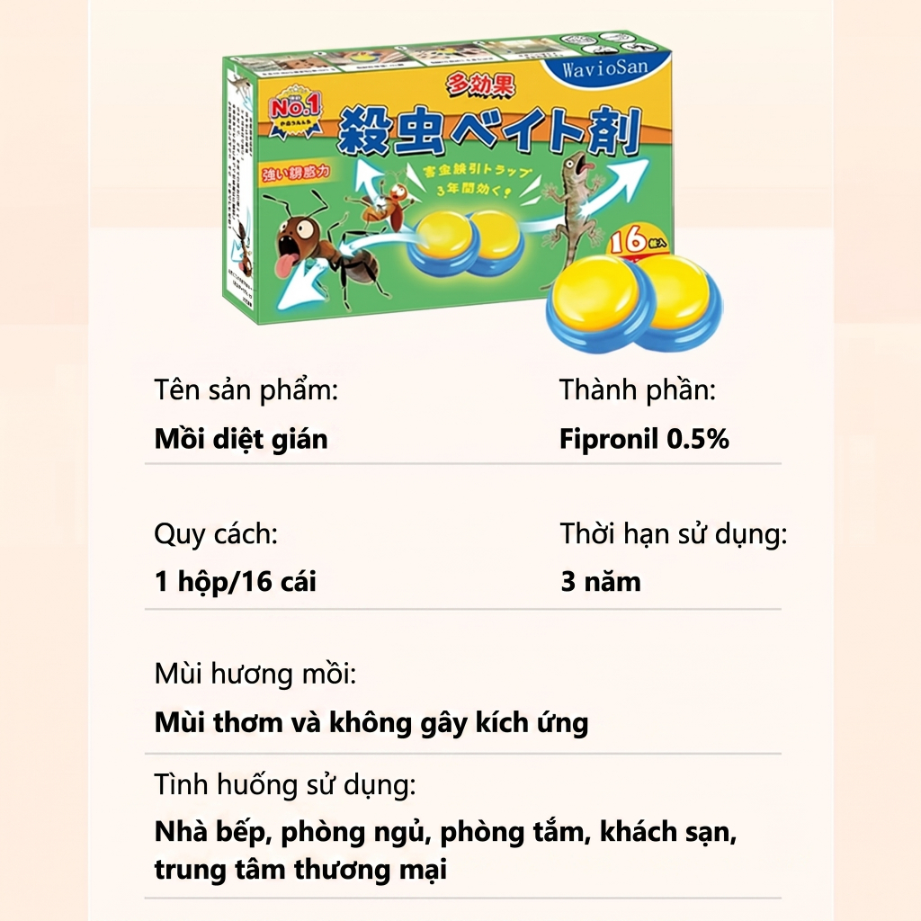 🪳 Thuốc diệt gián 16 viên siêu mạnh, mồi bả gián đậm đặc, hỗ trợ giảm gián trong gia đình