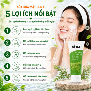 [CHÍNH HÃNG] Sữa rửa mặt ngừa mụn Eliza tinh dầu Tràm Trà 50g