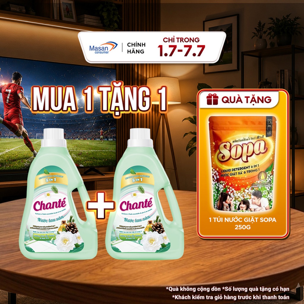 [LS][Chọn loại] Combo 2 Nước lau sàn Chanté chai 3.2kg