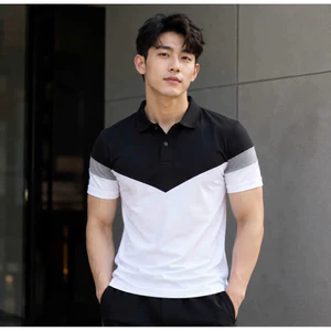 Mã A81 Áo thun polo nam phối sang trọng lịch lãm