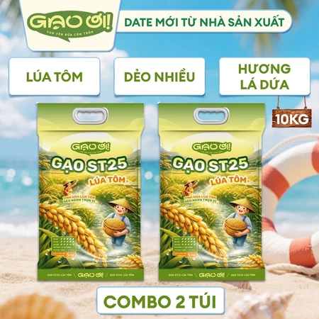 Combo 2 Túi Gạo ST25 Lúa Tôm 5kg – Thương hiệu Gạo Ơi - Tổng 10kg
