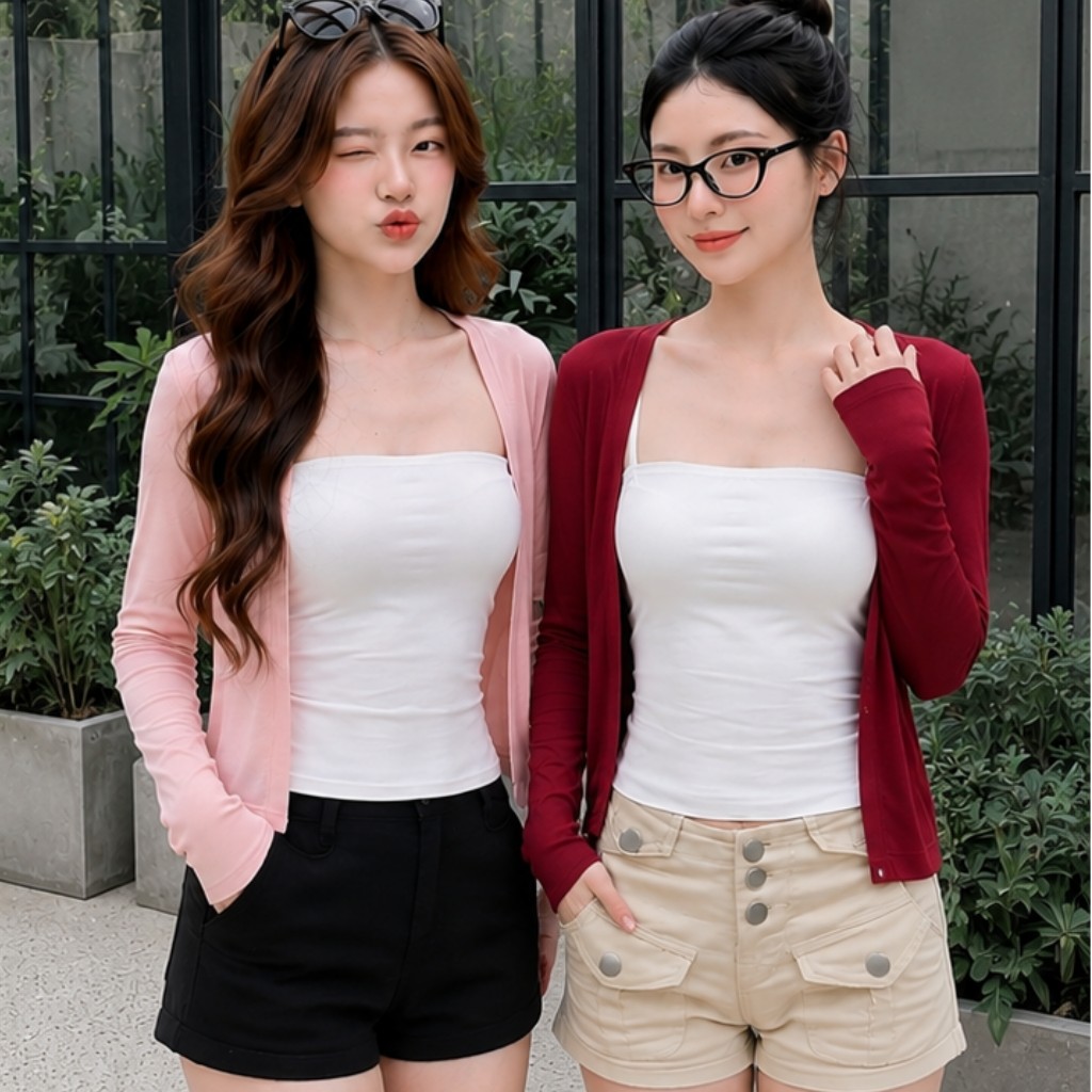 Áo Cardigan Không Cúc Nữ Thun Borip Lụa CAR07 Mềm Mịn, Co Giãn, Thoáng Mát Minh Khuê Boutique