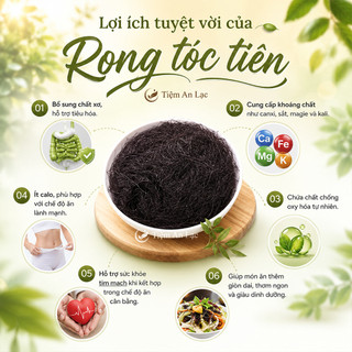 Tóc Tiên Hữu Cơ 100g Kèm Nấm Nấu Soup Thơm Ngon Bổ Dưỡng, Rong Tóc Tiên Nấu Soup