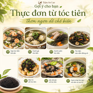 Tóc Tiên Hữu Cơ 100g Kèm Nấm Nấu Soup Thơm Ngon Bổ Dưỡng, Rong Tóc Tiên Nấu Soup