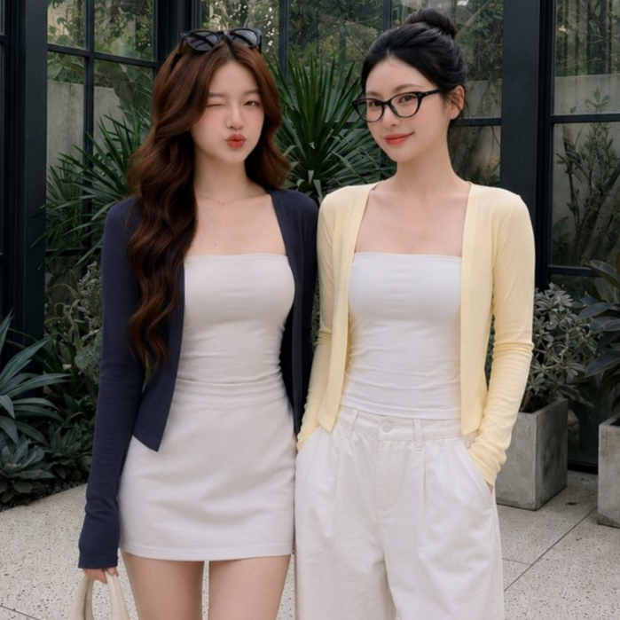 Áo Cardigan Không Cúc Nữ Thun Borip Lụa CAR07 Mềm Mịn, Co Giãn, Thoáng Mát Minh Khuê Boutique