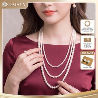 [ DAISYN ] N458 choker ,dây chuyền mang áo dài , vòng cổ mang áo dài, dây chuyền hạt ngọc trai nhân tạo đá  3 sợi dài