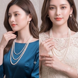 [ DAISYN ] N458 choker ,dây chuyền mang áo dài , vòng cổ mang áo dài, dây chuyền hạt ngọc trai nhân tạo đá  3 sợi dài