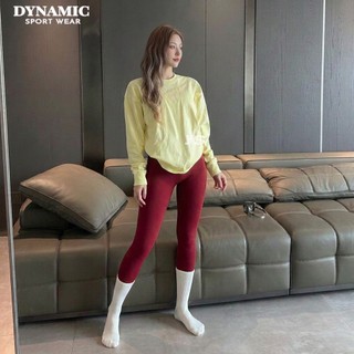 Quần dài thể thao nữ, có chun nhún ở phần mông, size S,M,L, dệt kim từ sợi tổng hợp 90% Nylon + 10% Spandex QD-HELIOS