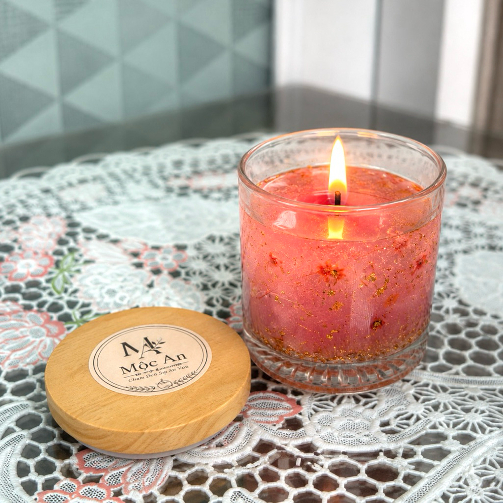 AQUA BLOOM Mộc An | Nến thơm trong suốt decor, nắp gỗ, thư giãn