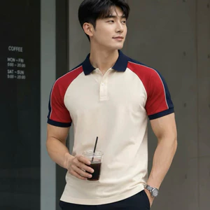 Mã A22 áo thun polo phối chạy dây vai sang trọng lịch lãm