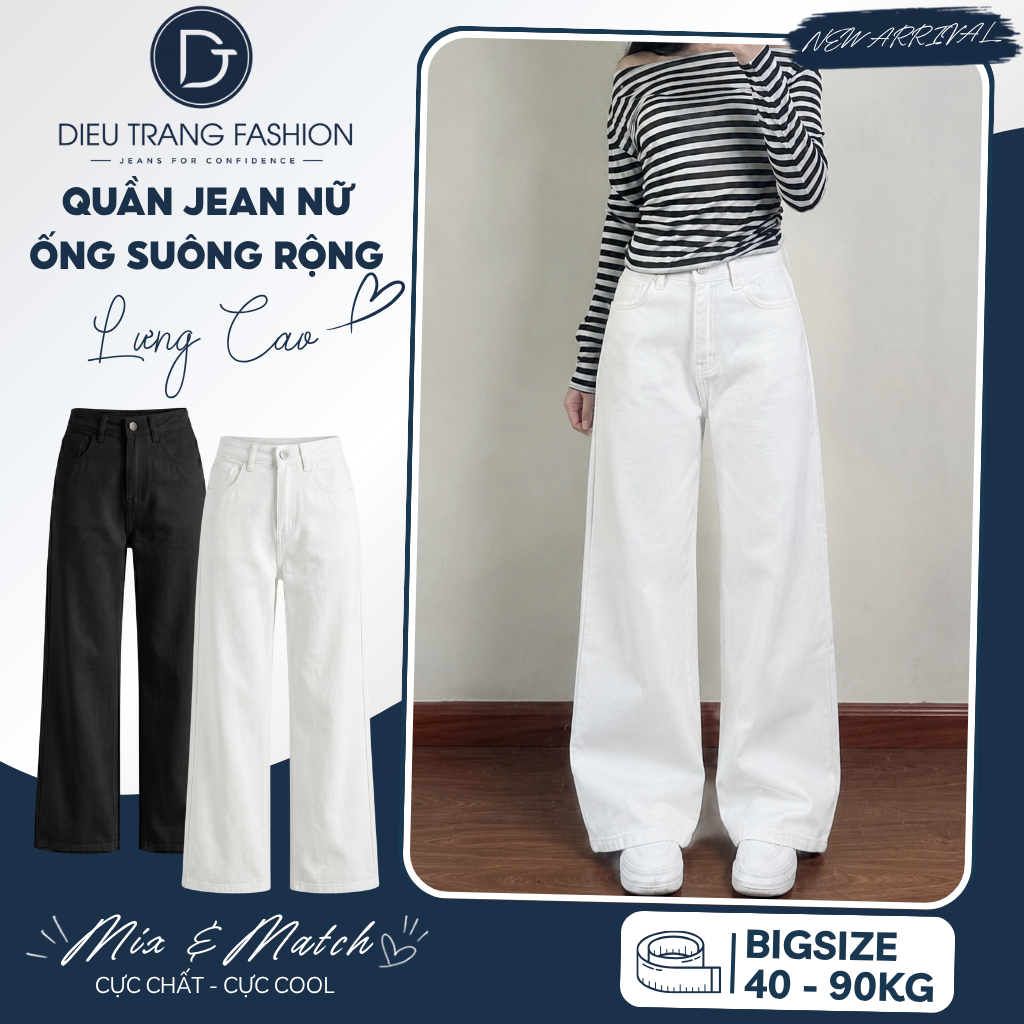 Quần Suông Ống Rộng Kaki Nữ Bigsize 40-90kg Lưng Cao Tôn Dáng Dài Chân MS106 Diệu Trang Fashion