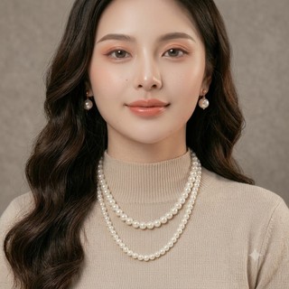 [ DAISYN ] N416 choker vòng cổ hạt Trai, dây chuyền hạt ngọc trai nhân tạo đá dây chuyền mang áo dài 2 sợi hạt 8mm 6mm