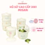 Hũ sứ Misan 250ml có vạch chia, Hũ sứ Misan 2 nắp bảo quản cho bé ăn dặm an toàn dung tích 250ml