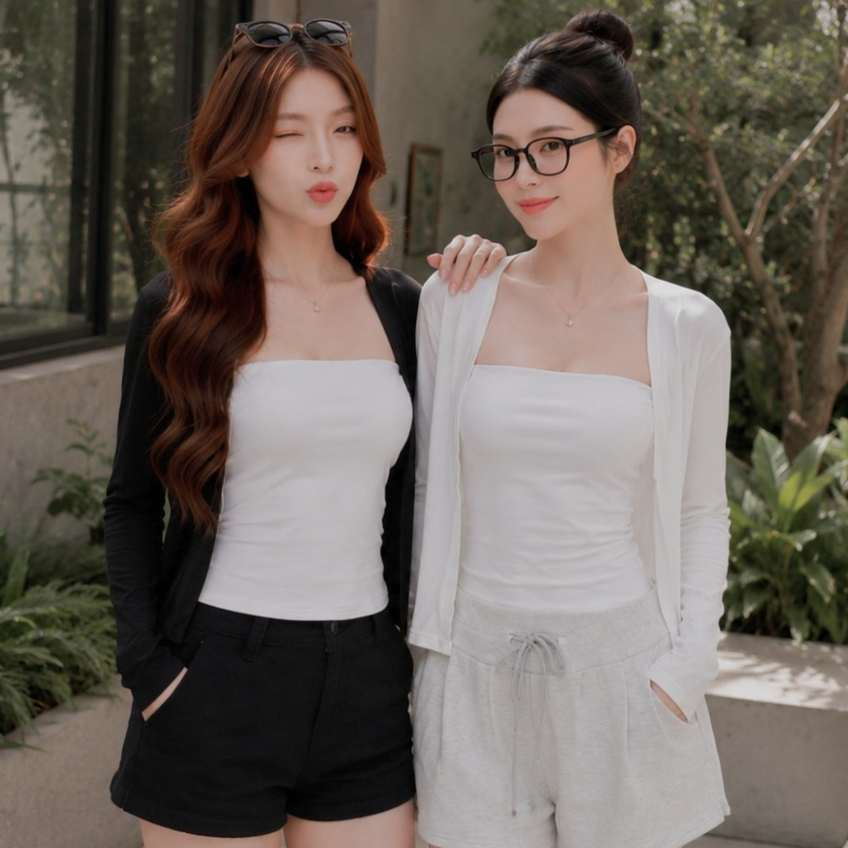 Áo Cardigan Không Cúc Nữ Thun Borip Lụa CAR07 Mềm Mịn, Co Giãn, Thoáng Mát Minh Khuê Boutique