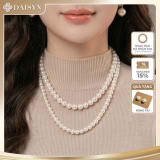 [ DAISYN ] N416 choker vòng cổ hạt Trai, dây chuyền hạt ngọc trai nhân tạo đá dây chuyền mang áo dài 2 sợi hạt 8mm 6mm