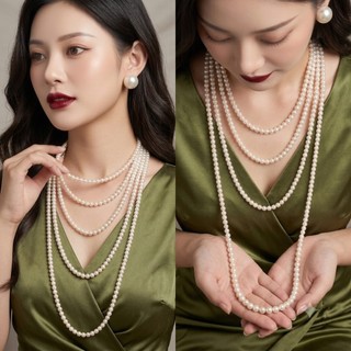 [ DAISYN ] N536 dây chuyền mang áo dài , dây chuyền cưới dâu chuyền hạt ngọc trai nhân tạo đá